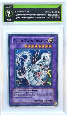 Cyber Twin Dragon 1st Ed. CRV-EN035 Yu-Gi-Oh Cybernetic Revolution SR DEG 7 PSA-image