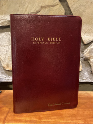 HOLY BIBLE King James Version Burgundy Bonded Leather Reference Riverside-image