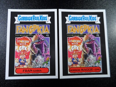Fangoria Magazine Godzilla Adam Bomb Spoof Garbage Pail Kids 2 Card Set-image