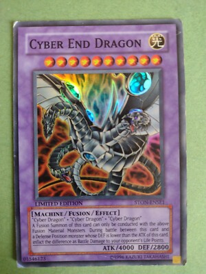 YUGIOH CYBER END DRAGON SUPER RARE LIMITED Ed STON-ENSE1 MP/HP-image