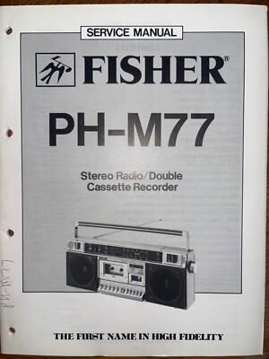 Fisher PH-M77 Service Manual Stereo Radio Double Cassette Recorder Original-image