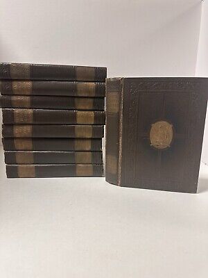 New Students Reference Work 1928 Leatherbound Lot of 9-image