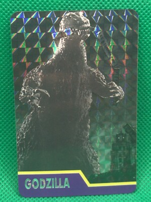 First Godzilla HOLO Prisim rare  Meiji card TOHO 1993 vintage Japan-image