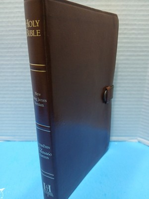 Holy Bible KJV Ultra Thin Reference Ed. Broadman & Holman 1988 Genuine Leather-image