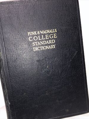 Vintage Funk & Wagnalls College Standard Dictionary 1943 Leather Thumb Indexed-image