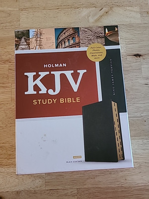 KJV Holman Study Bible Indexed  - Goatskin Genuine Leather Black, Full Color-image