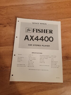 Fisher AX4400 Car Stereo Service Manual repair-image