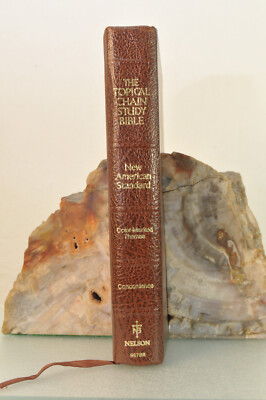The Topical Chain Study Bible NAS Genuine Leather Burgundy 1983 Nelson 967BR-image