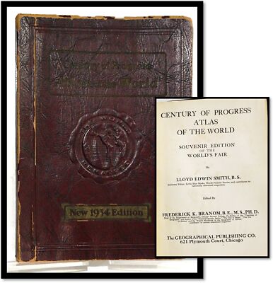 Century of Progress Atlas of the World Souvenir Edition 1934 Chicago Worlds Fair-image