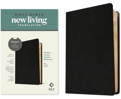 Holy Bible : New Living Translation, Black, Genuine Leather, Filament, Thinli...-image
