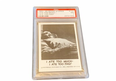 Spook Stories Leaf Card 1963 vtg PSA 7 Horror Monster #102 Creature Lagoon Ate-image
