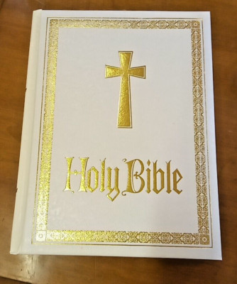 Nelson Family Reference BIBLE Catholic Leather like 1978 Red Letter Gold Edge+-image