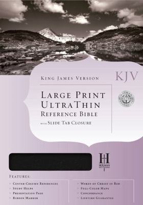 KJV Large Print Classic Ultrathin Reference Bible (Black Bonded Leather w/Slide -image