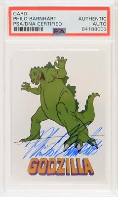 2019 Philo Barnhart Signed Godzilla Animation Cell Trading Card (PSA Slabbed)-image