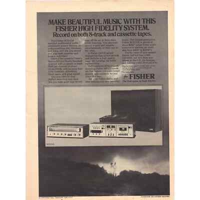 Vintage 1978 Fisher HI-FI Stereo and Travelers Insurance Co. Print Ad-image