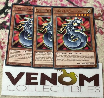 3x (M/NM) - *ITALIAN* Toon Cyber Dragon - CORE-EN043 - Rare - 1st Edition YuGiOh-image