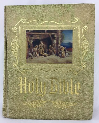 Vintage Hertel Holy Bible New Standard Reference Bible Blue Ribbon Edition 1971 -image