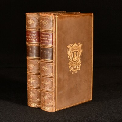 1892 2vol A Biographical Dictionary by Thompson Cooper Prize Binding Calf-image