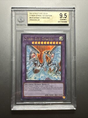 1x YuGiOh BGS 9.5 Gem Cyber End Dragon SDCS-EN041 Ultra Rare Imprint Misprint-image