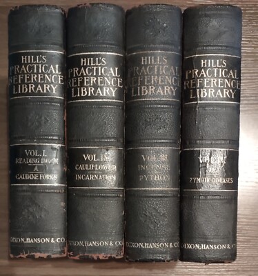 Vintage 1906 Hill's Practical Reference Library Volumes 1-4-image