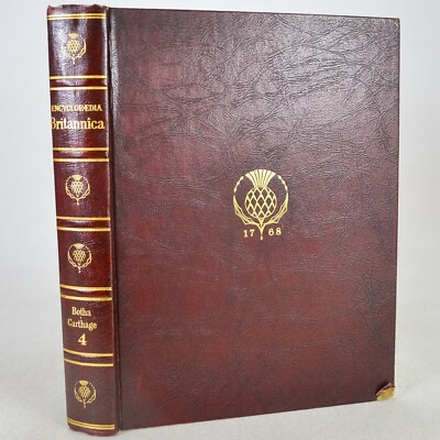 Encyclopedia Britannica #4 Botha to Carthage, 1963 Brown Leather Tight Binding-image