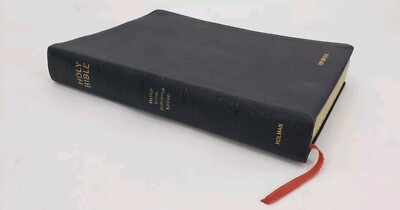 Holy Bible Master Verse Reference Ed Holman Black Morocco Leather 1979-image