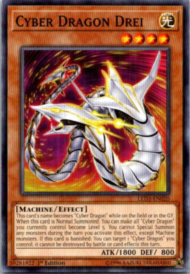 Cyber Dragon Drei LED3-EN020 Yu-Gi-Oh! Light Play 1st Edition-image
