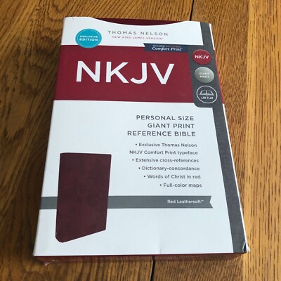 Holy Bible NKJV Personal Size Giant Print  Red Leathersoft-image
