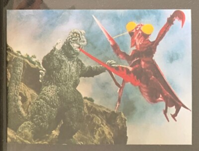 1973 vintage GODZILLA Amada Toho kaiju Card Japanese Kamacuras #38-image