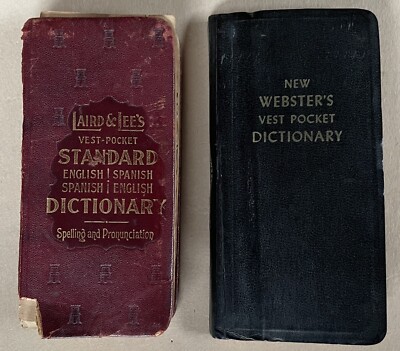 Laird & Lee's VEST POCKET DICTIONARY 1900 Spanish English WEBSTER's 1956 Vintage-image