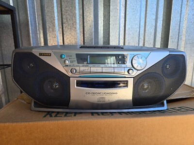 Fisher PH-DS325 Front load CD Boombox Cassette Player With QSound Tested Working-image
