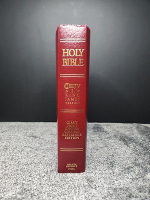 Holy Bible NKJV Giant Print Center Column Reference Edition Nelson 1994 Red-image