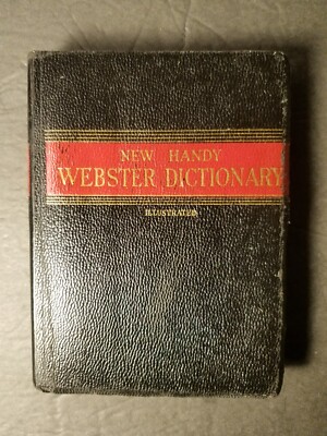 1943 VG New Handy Webster Dictionary Illustrated  Leather Bound 6x4-image