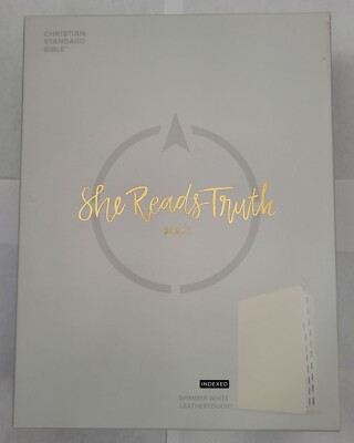 CSB She Reads Truth, Shimmer White Leathertouch, Thumb Indexed BIBLE 2017-image