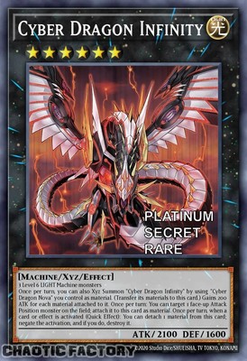 YUGIOH RA04-EN068 Cyber Dragon Infinity Platinum Secret Rare 1st Edition NM-image