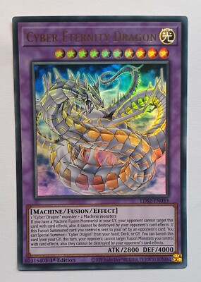 Yugioh Cyber Eternity Dragon 1st Edition LDS2-EN033 Ultra Rare Mint-image