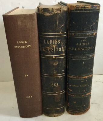 1868, 1869, 1873, LADIES' REPOSITORY, MONTHLY PERIODICAL, LITER RELIGION LEATHER-image