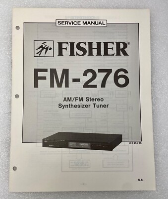 VTG Original Fisher FM-276 Am/Fm Stereo Synth Tuner Service Manual Repair 1-image