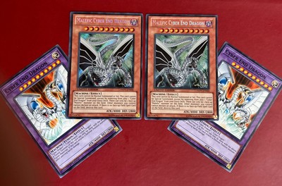 Yugioh - Malefic Cyber End Dragon YMP1-EN004 LE SECRET LP/NM X2 + FREE Fusions-image