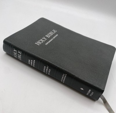Holy Bible Genuine Leather KJV 1972 Nelson Reference Edition Dark Green-image