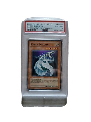 YU-GI-Oh! CRV-EN015 Cyber Dragon 1st Edition Super Rare PSA 8-image