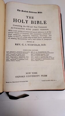 Oxford 1945 Scofield Reference Bible Genuine Natural Morocco Leather Gold Pages-image