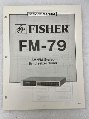 VTG Original Fisher FM-79 Am/Fm Stereo Synth Tuner Service Manual Repair-image
