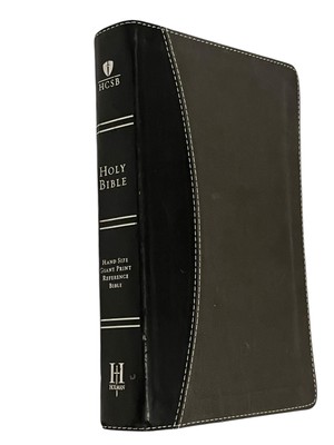 HCSB Hand-Size Giant Print Reference Bible by Holman Imitation Blk/Gray Leather-image