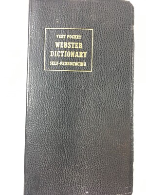 Vest Pocket Webster Dictionary Self-Pronouncing Vintage Book 1962-image