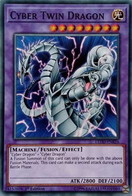 LEDD-ENB26 CYBER TWIN DRAGON COMMON 1ST EDITION YuGiOh CARD-image