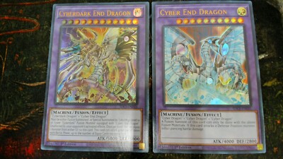 YUGIOH! Cyber End Dragon Cyberdark End Dragon Misprint Set SDCS-EN041 SDCS-EN044-image