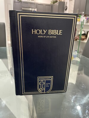 KJV Holy Bible Blue Faux Leather Giant Print References Concordance Hard Cover-image