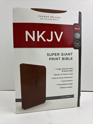 NKJV Super Giant Print Reference Bible, Brown Bonded Leather-image
