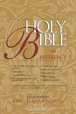 KJV Holy Bible Reference, Gold Edition Zondervan leather_bound Used - Good-image